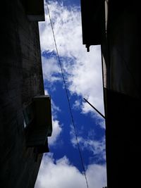 Low angle view of cables against sky