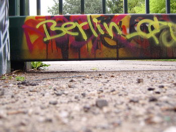 Graffiti on retaining wall