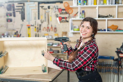 Portrait of happy man working