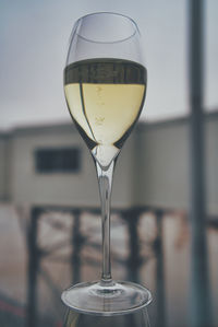 Close-up of wine glass on table