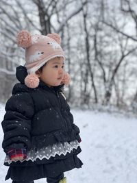 Cute girl in snow