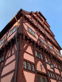 Low angle view of old building against sky