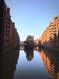 Reflection of buildings in city