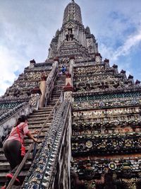 Low angle view of temple against sky