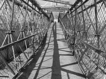 View of covered metal bridge