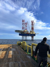 Oil and gas platform at sea