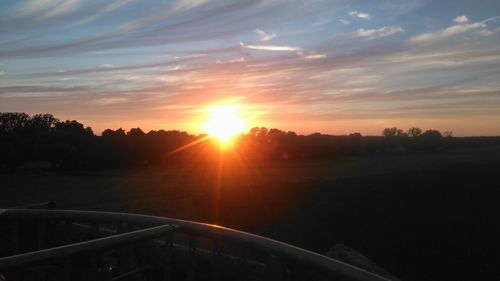 Scenic view of landscape against sky at sunset