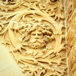 Close-up of carving on wall