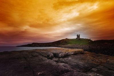 View of lighthouse at sunset