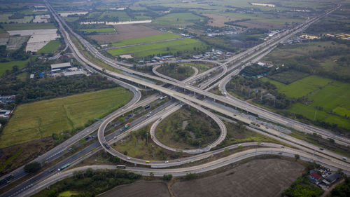 High angle view of highway