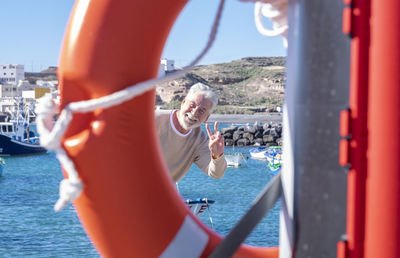 People on boat in sea