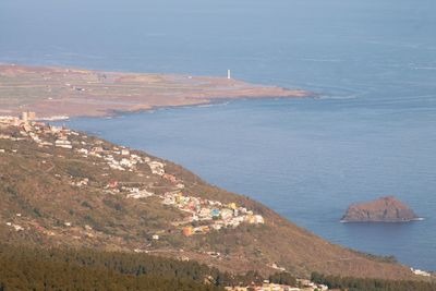 High angle view of beach against sky