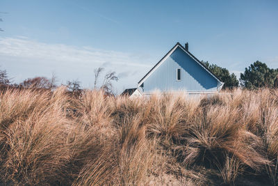 View of house on field against sky