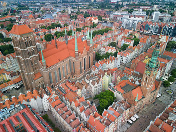 High angle shot of townscape