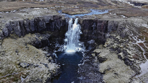Scenic view of waterfall