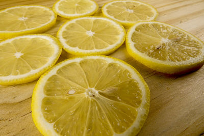 High angle view of oranges on table