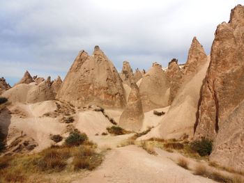 View of rocks in desert against sky