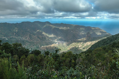 Scenic view of mountains against sky