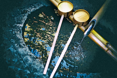 High angle view of fountain