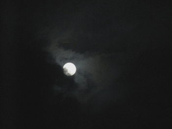 Low angle view of moon in sky