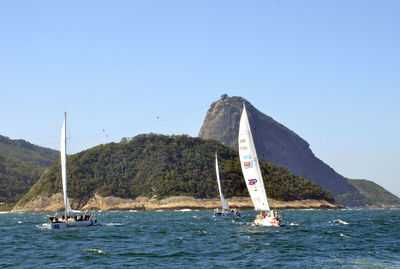 Boat sailing in sea