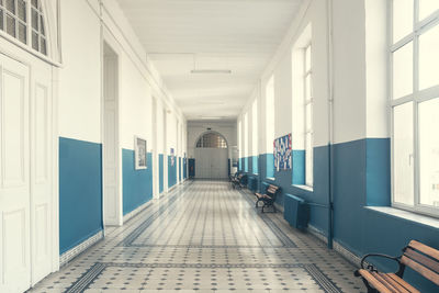 Empty corridor of building