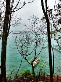 View of boat in lake