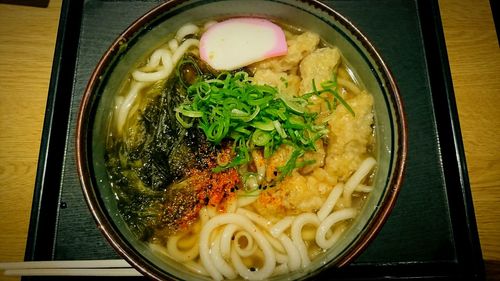 High angle view of food in bowl