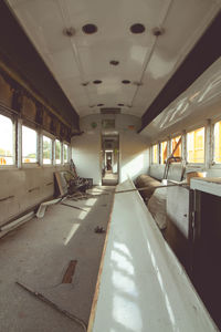 Interior of abandoned train