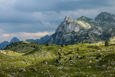 Scenic view of mountains against sky