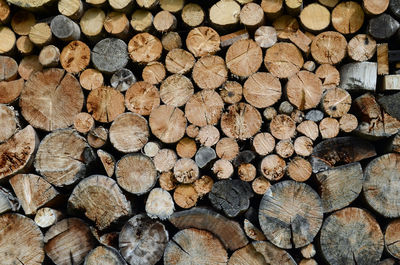 Full frame shot of logs