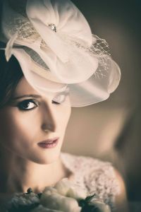 Close-up portrait of beautiful young woman