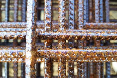 Full frame shot of rusty metal in winter