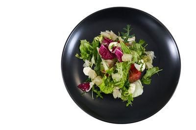 High angle view of salad in bowl