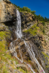 Waterfall zhemchuzhina in the caucasus mountains of north ossetia