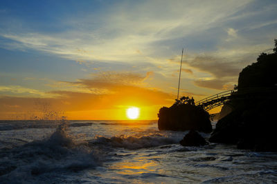 Sunset at surumanis beach, kebumen, indonesia.