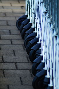 Close-up of empty seats