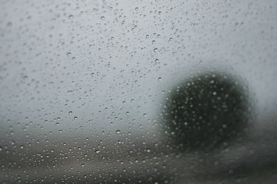 Full frame shot of raindrops on glass window