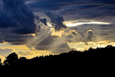 Scenic view of dramatic sky during sunset