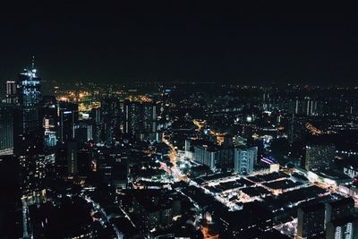 View of cityscape at night