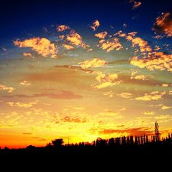 Silhouette of landscape at sunset
