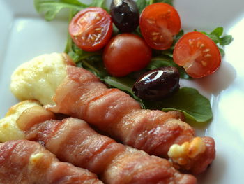 Close-up of salad served in plate