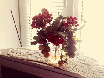 Close-up of red flowers at home