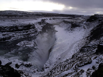 Scenic view of snow covered mountain