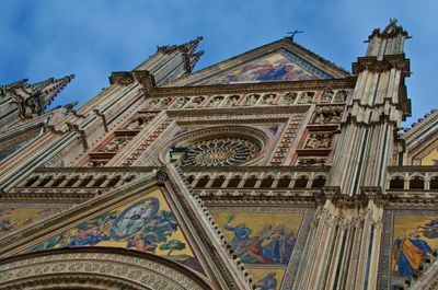 Low angle view of orvieto cathedral