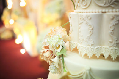 Wedding cake. selective focus. copy space.