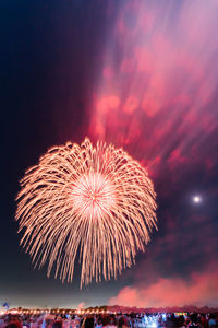 Firework display at night