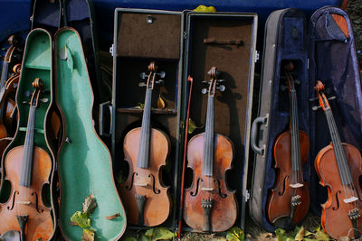 Violins in cases