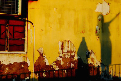 Close-up of abandoned building