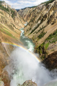 Scenic view of waterfall